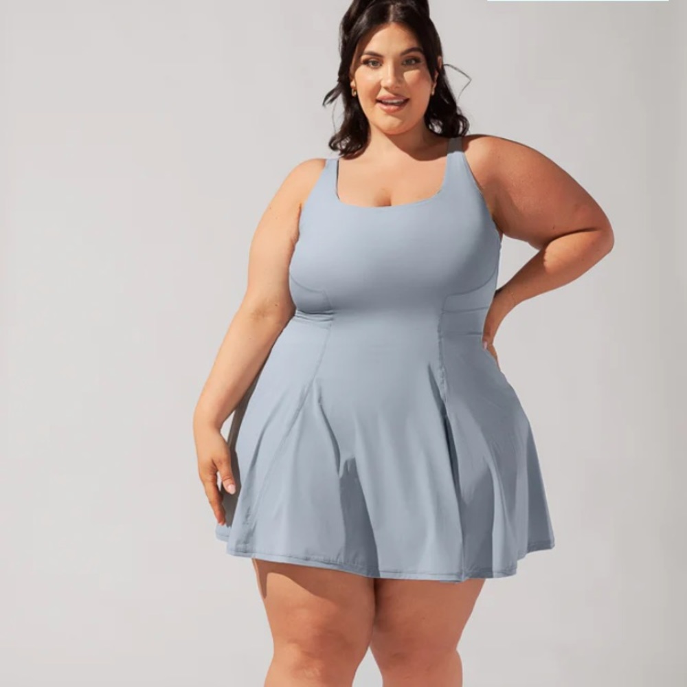 Women's Light Blue Mini Dress - Picture 3 of 10